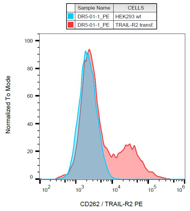 Anti-CD262 / TRAIL-R2 Monoclonal Antibody (Clone:DR5-01-1)-PE Conjugated