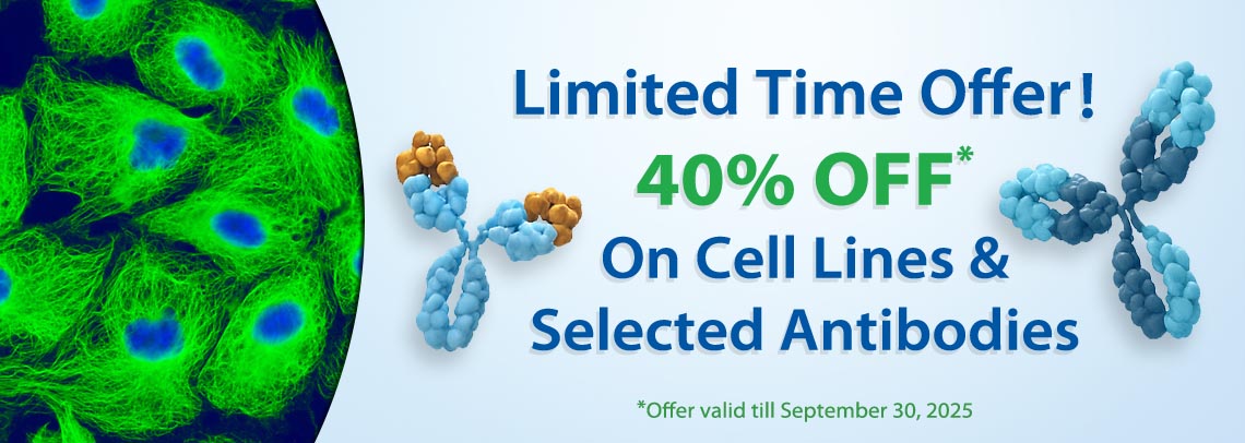 40 Percent Discount on Selected Antibodies and Cell lines